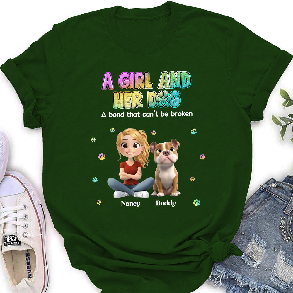 Personalized Custom Women's 'A Girl And Her Dog' T-shirt - Ideal Gift for Pet Lovers