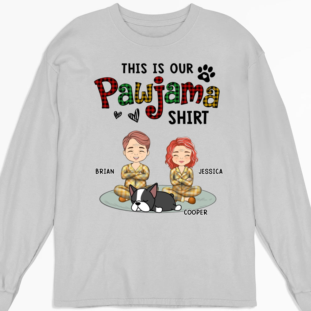 Personalized Pawjama Couple Long Sleeve T-Shirts - Ideal Gift for Pet Lovers