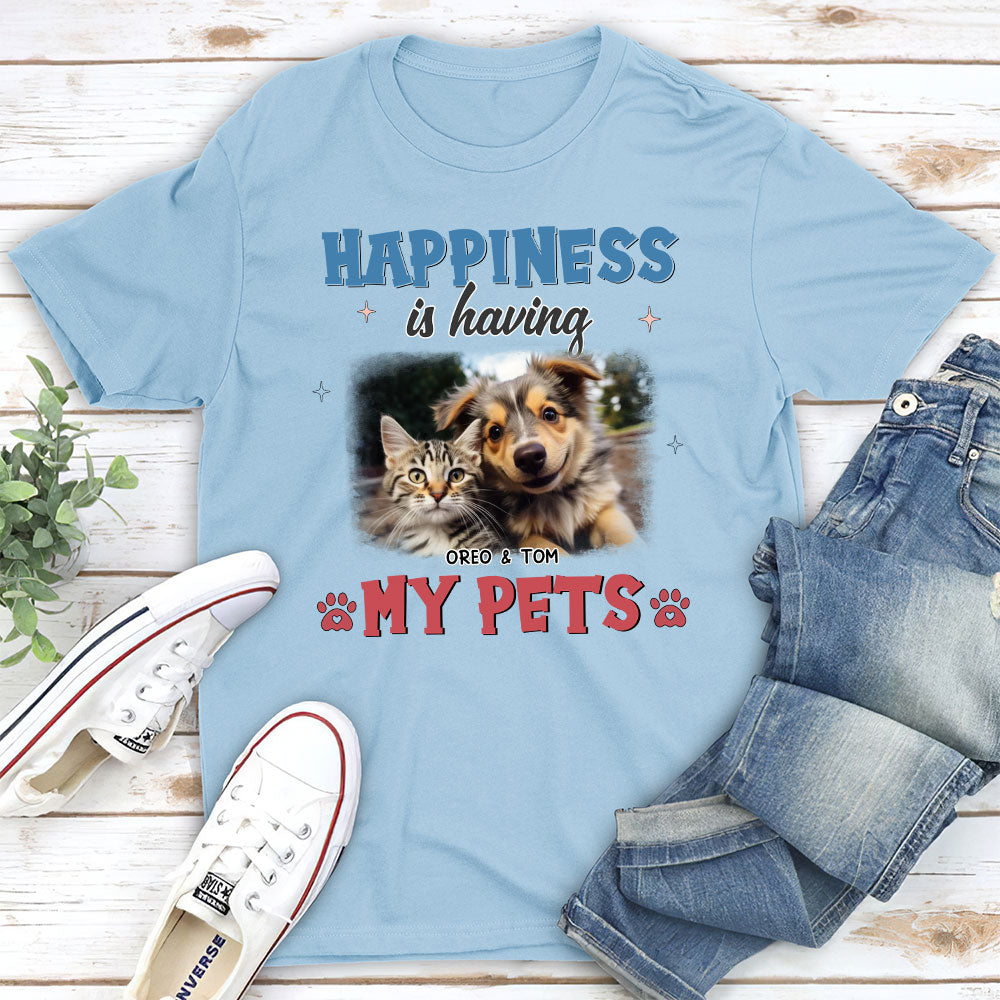 Personalized Unisex Pet Lover's Happiness T-shirt