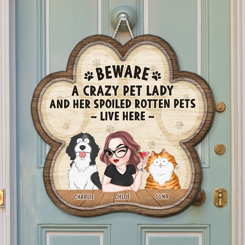 Personalized Custom Wood Sign: A Crazy Dog & Dog Lady's Dream Decor