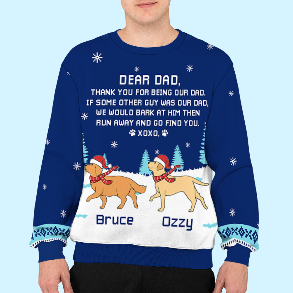 Dear Dad Mom Xoxo - Customizable All-Over Print Sweatshirt for Pet Lovers