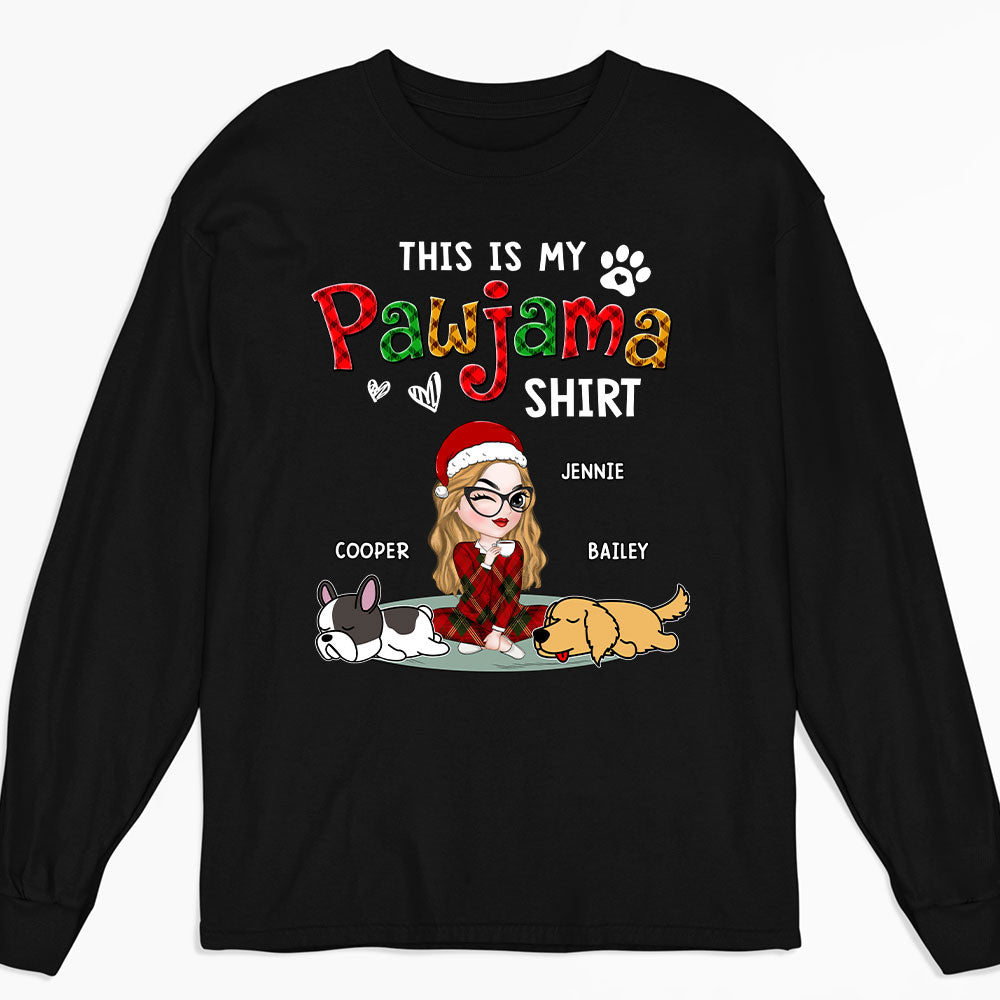 Pawjama Shirt Version 3 - Customizable Personalized Long Sleeve T - Shirt for Pet Lovers