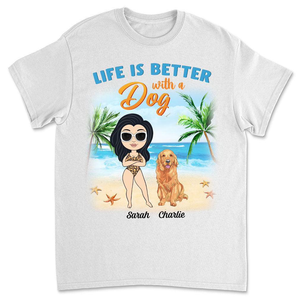 Customizable Dog Mom Summer Chibi Unisex T-shirt - Ideal Gift for Pet Lovers