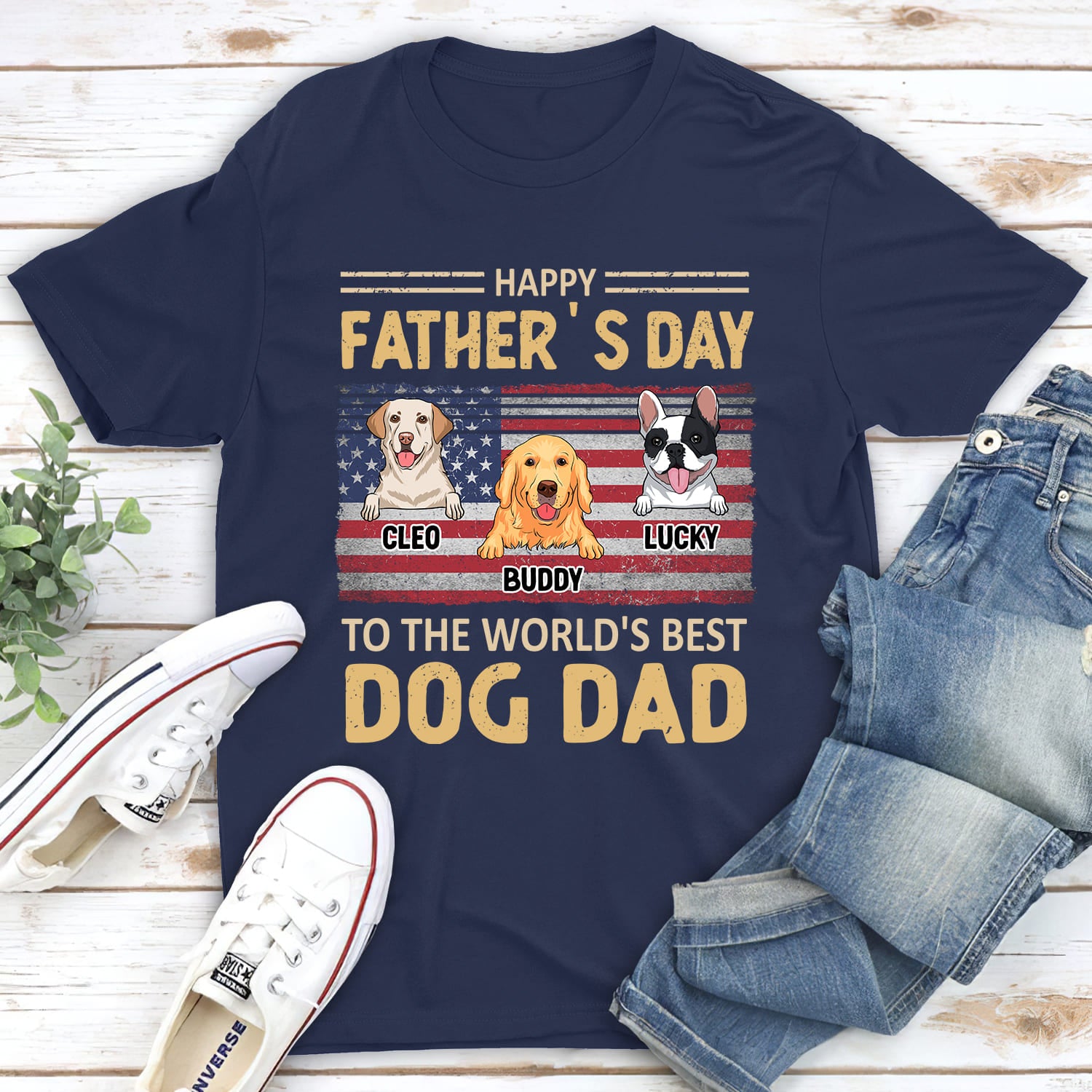 Best Gift: Personalized Custom Unisex T-shirt for World's Best Dog Dad