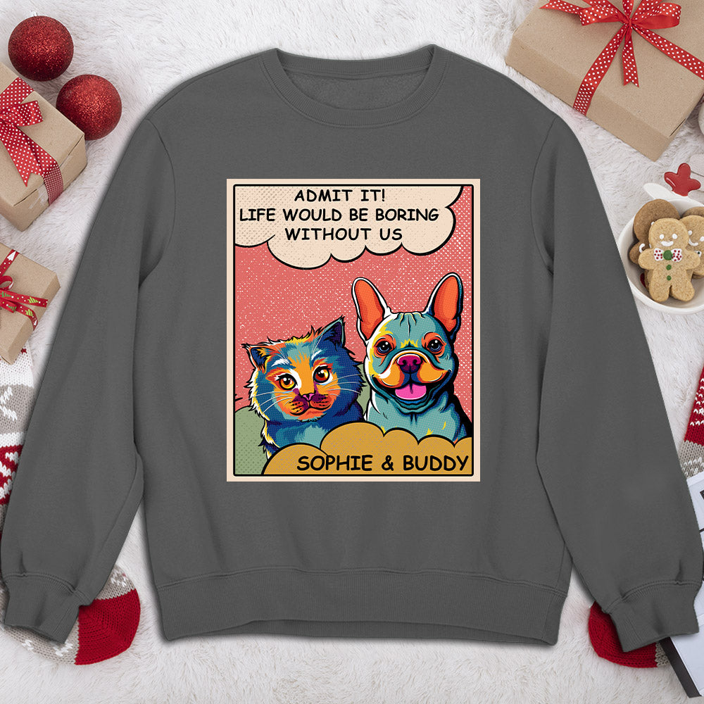 Unique Personalized Dog Pop Art Sweatshirt - Ideal Gift for Pet Lovers