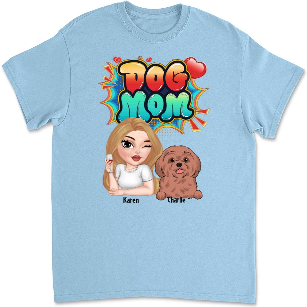 Sweet Dog Mom - Personalized Custom Unisex Cotton T-Shirt for Pet Lovers