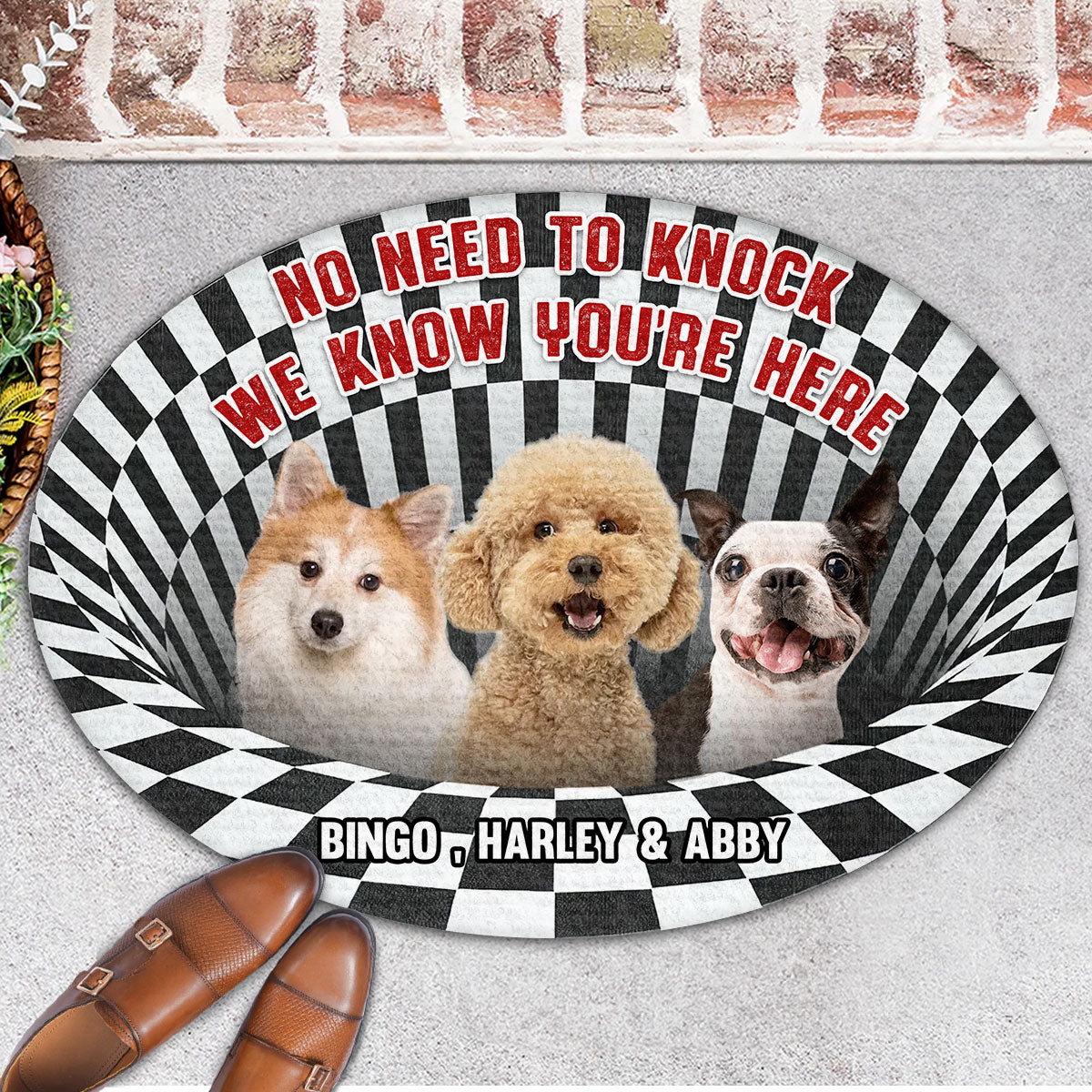 Personalized Custom Photo Doormat - No Need To Knock, Ideal for Pet Lovers