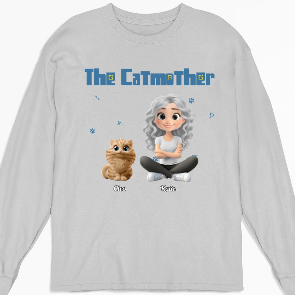 I Am The Catmother - Personalized Custom Long Sleeve Pet Lover T-Shirt