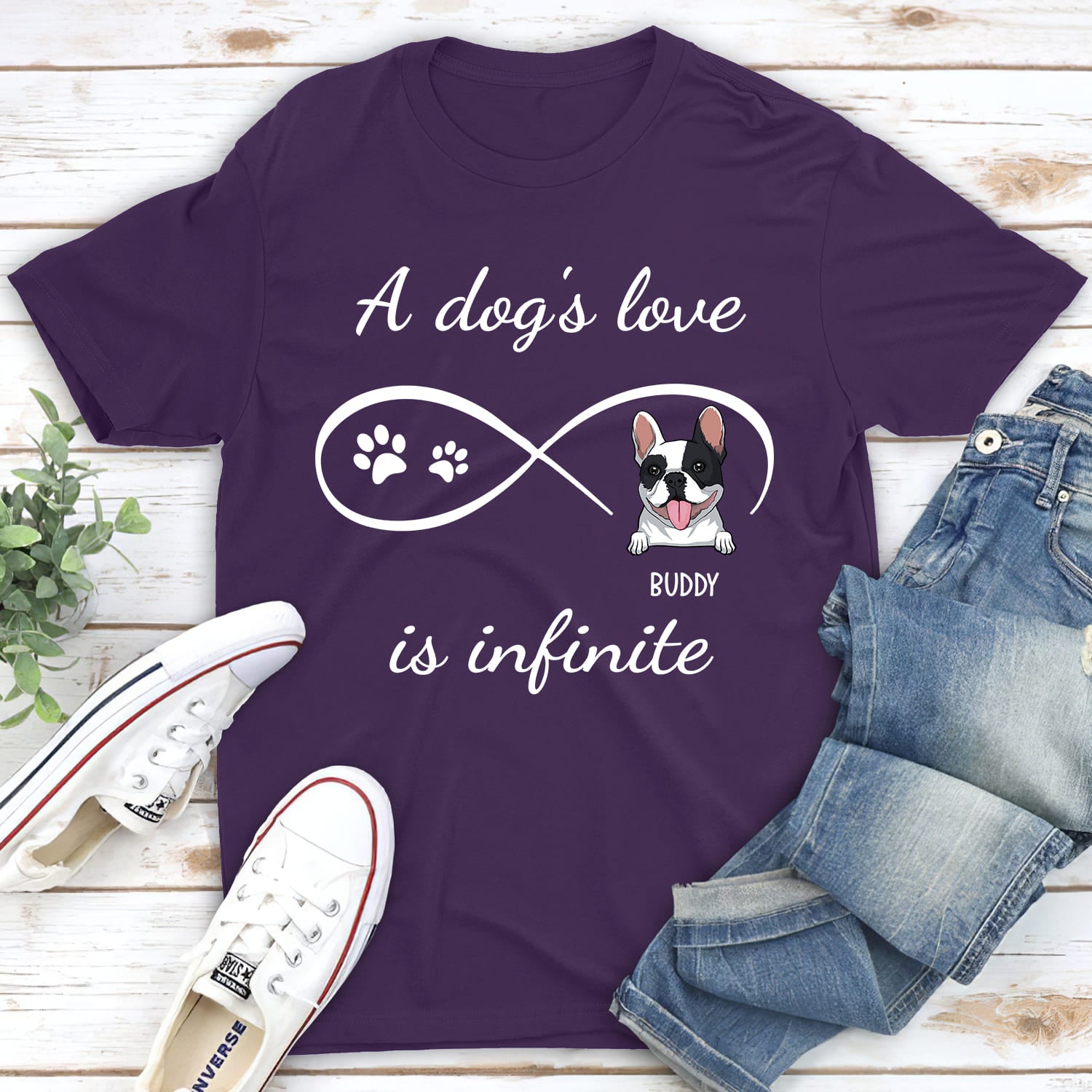 Dog's Infinite Love 2 - Customizable Unisex Personalized T - shirt for Pet Lovers