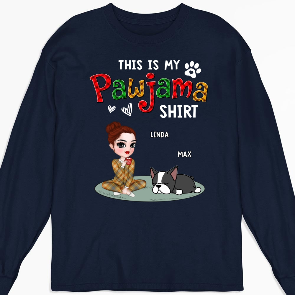 Pawjama Shirt Version 3 - Customizable Personalized Long Sleeve T - Shirt for Pet Lovers