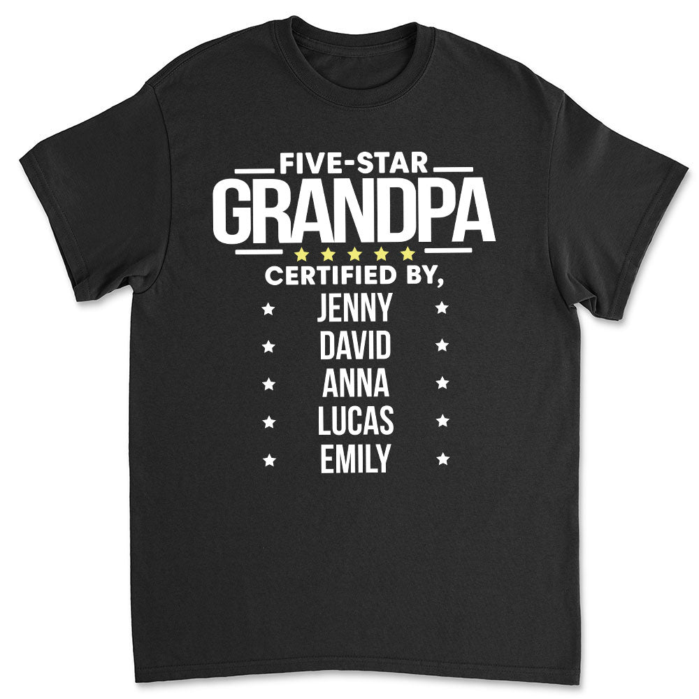 Five Star Grandpa - Customizable Unisex Personalized Pet Lover T-shirt