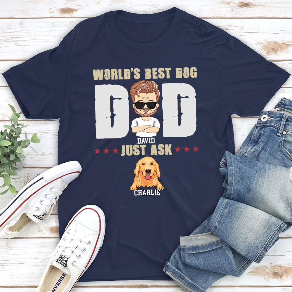 Customizable World's Best Dog Dad Unisex T-shirt - Ideal Gift for Pet Lovers