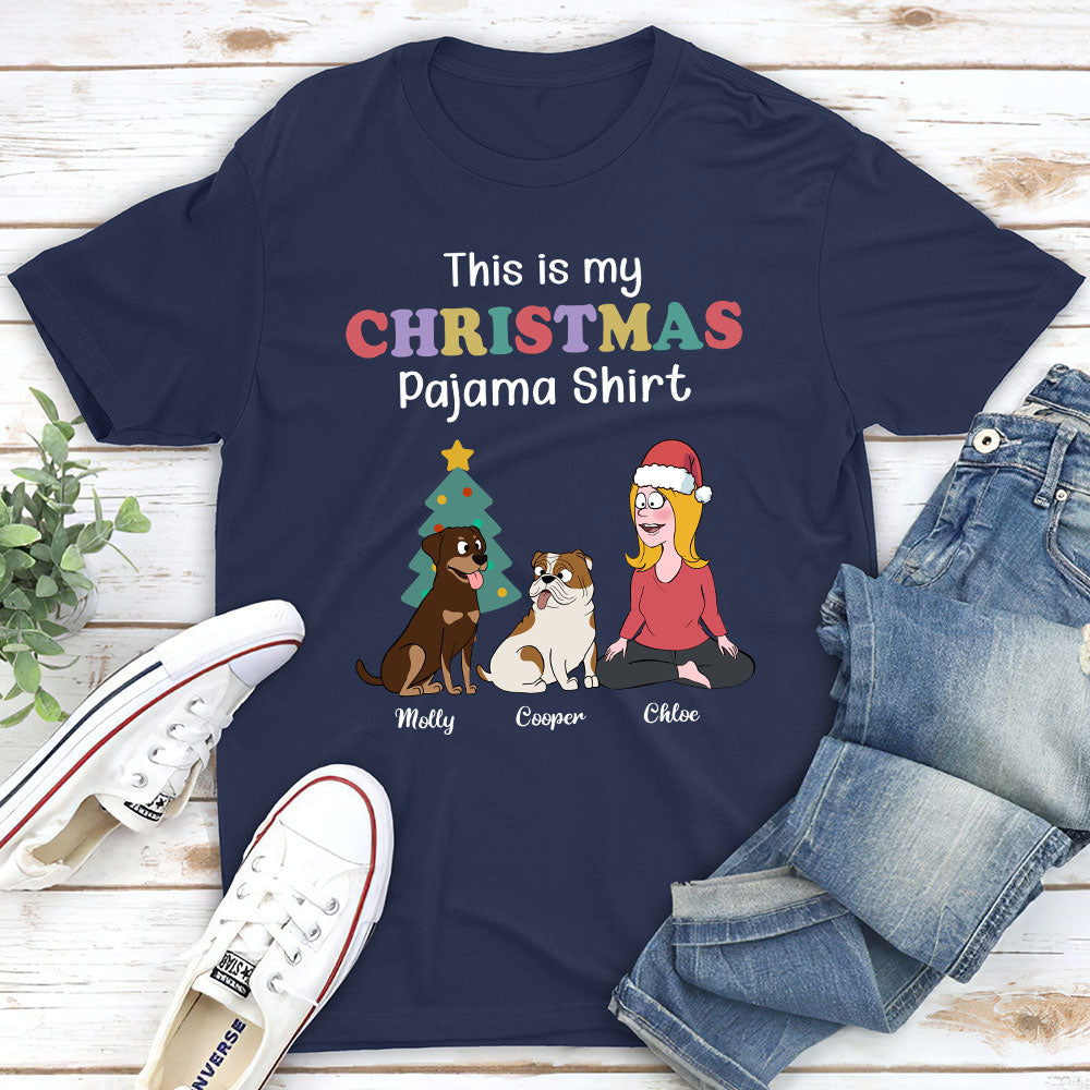 Personalized Custom Unisex Christmas Pajama T-shirt - Ideal Gift for Pet Lovers