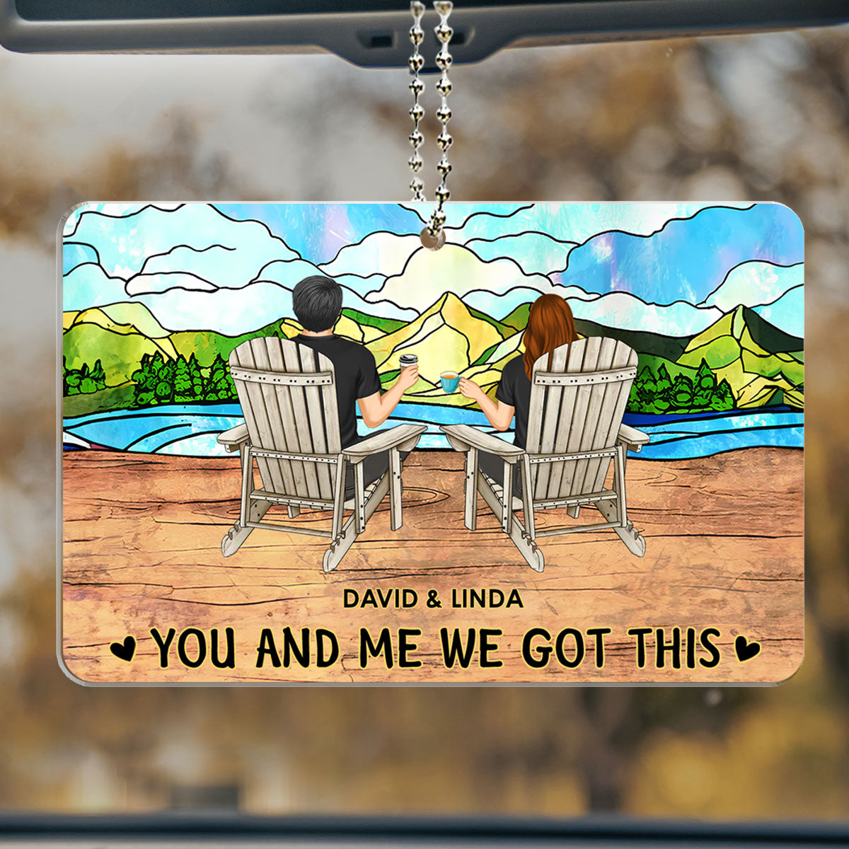 Customizable You, Me And Our Pets Personalized Car Ornament