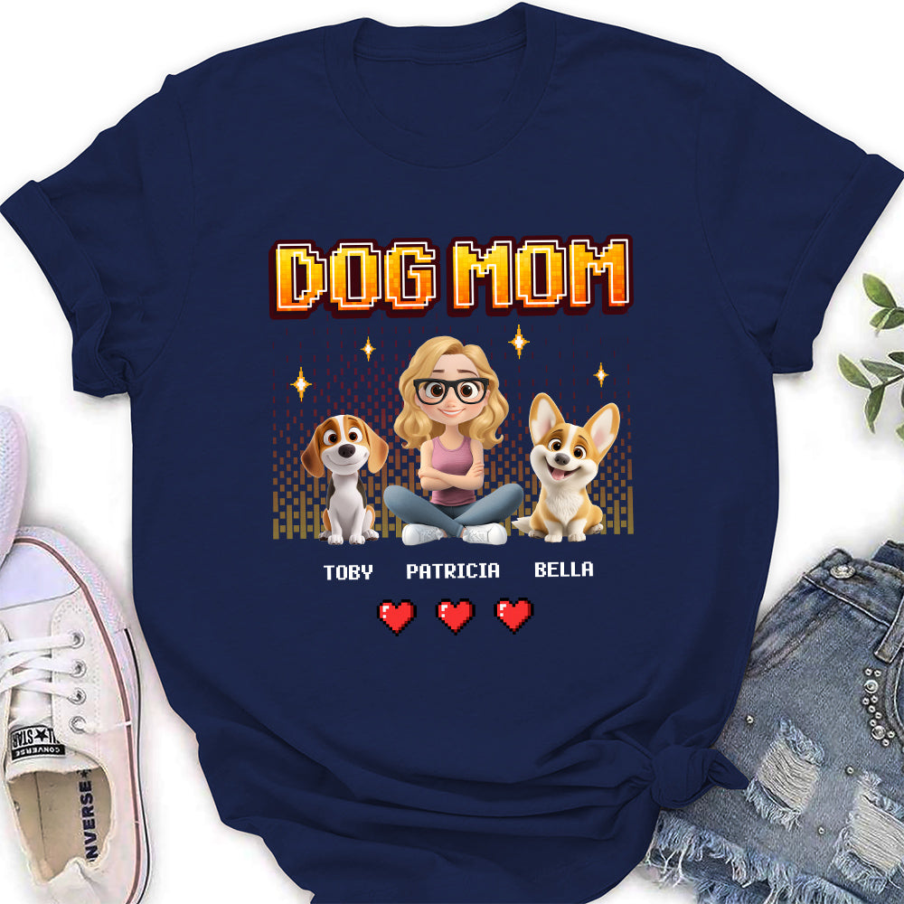 Customizable Dog Mom Pixel Women's T-Shirt - Ideal Gift for Pet Lovers