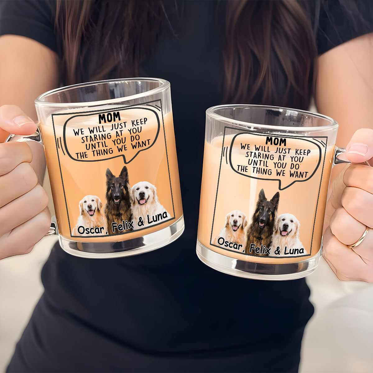 Personalized Custom Glass Mug: 'I'll Keep Staring At You' Photo Mug
