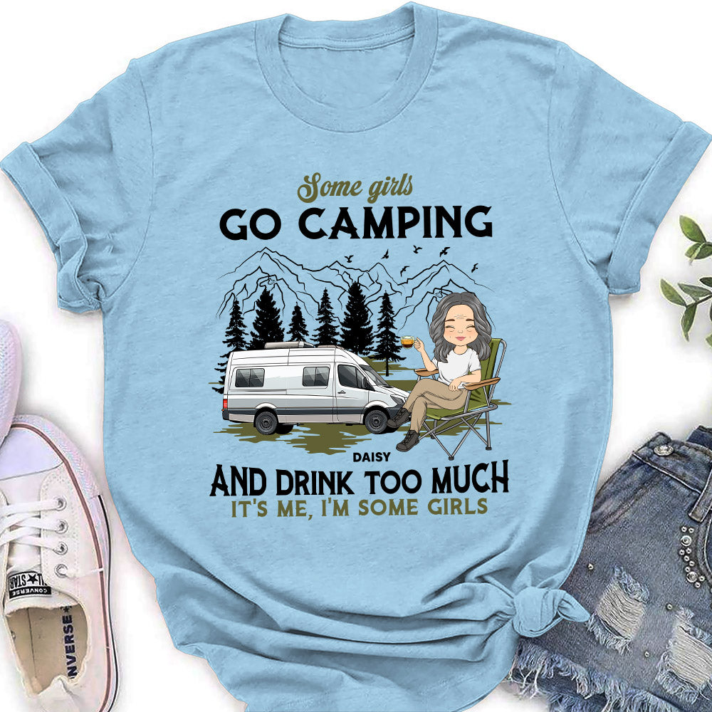 Customizable Women's Camping and Drinking Personalized T-shirt