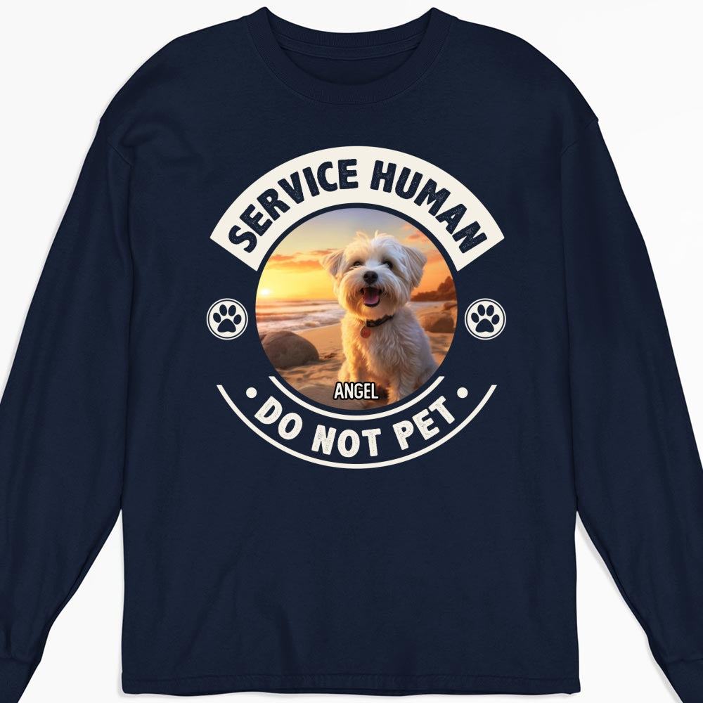 Personalized Custom Long Sleeve Human and Dog Photo T-Shirt - Ideal Gift for Pet Lovers