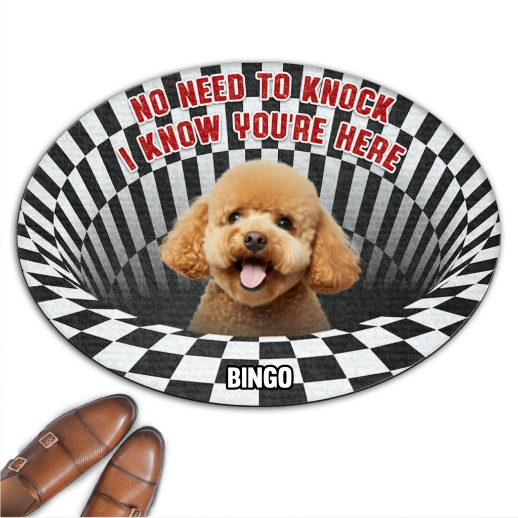 Personalized Custom Photo Doormat - No Need To Knock, Ideal for Pet Lovers