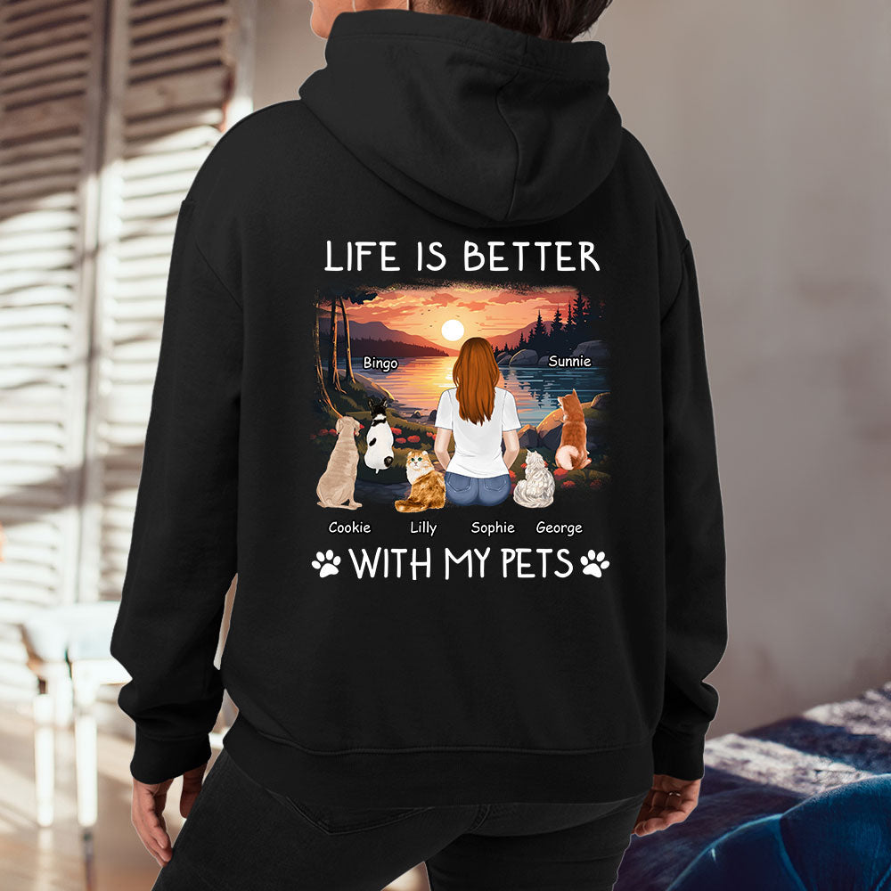 Better With Pets - Customizable Personalized Pet Lover's Hoodie