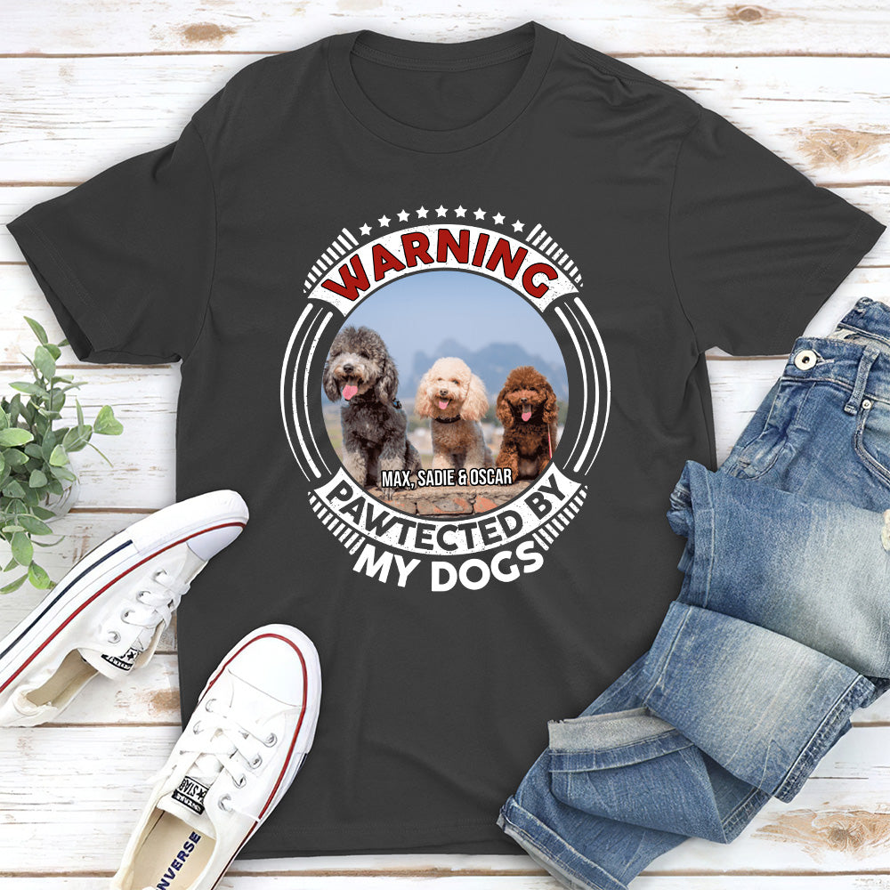 Custom Personalized 'Pawtected By My Dog' Unisex Photo T-shirt - Ideal for Pet Lovers