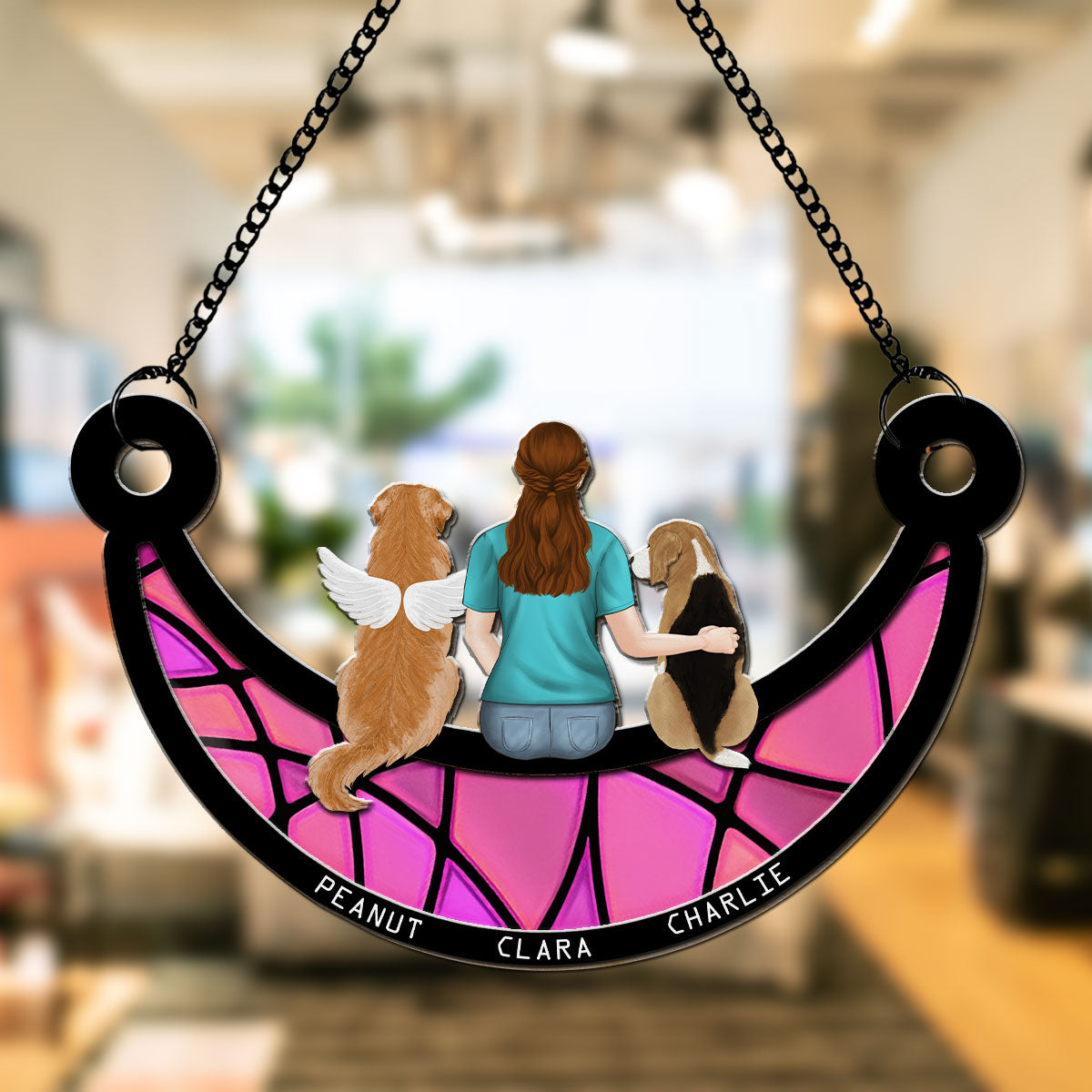 Personalized Custom 'A Girl And Her Dog' Suncatcher - Ideal Home Decor & Gift