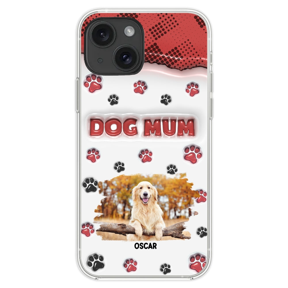 Customizable 3D Inflated Effect Personalized Dog Mom Photo Phone Case - Version 2