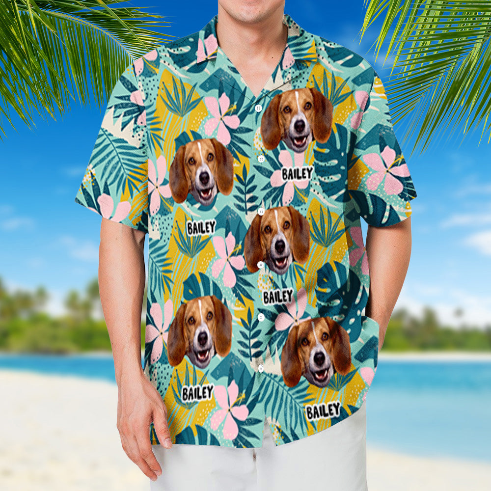 Personalized Tropical Flower Dog Hawaiian Shirt - Ideal Gift for Pet Lovers