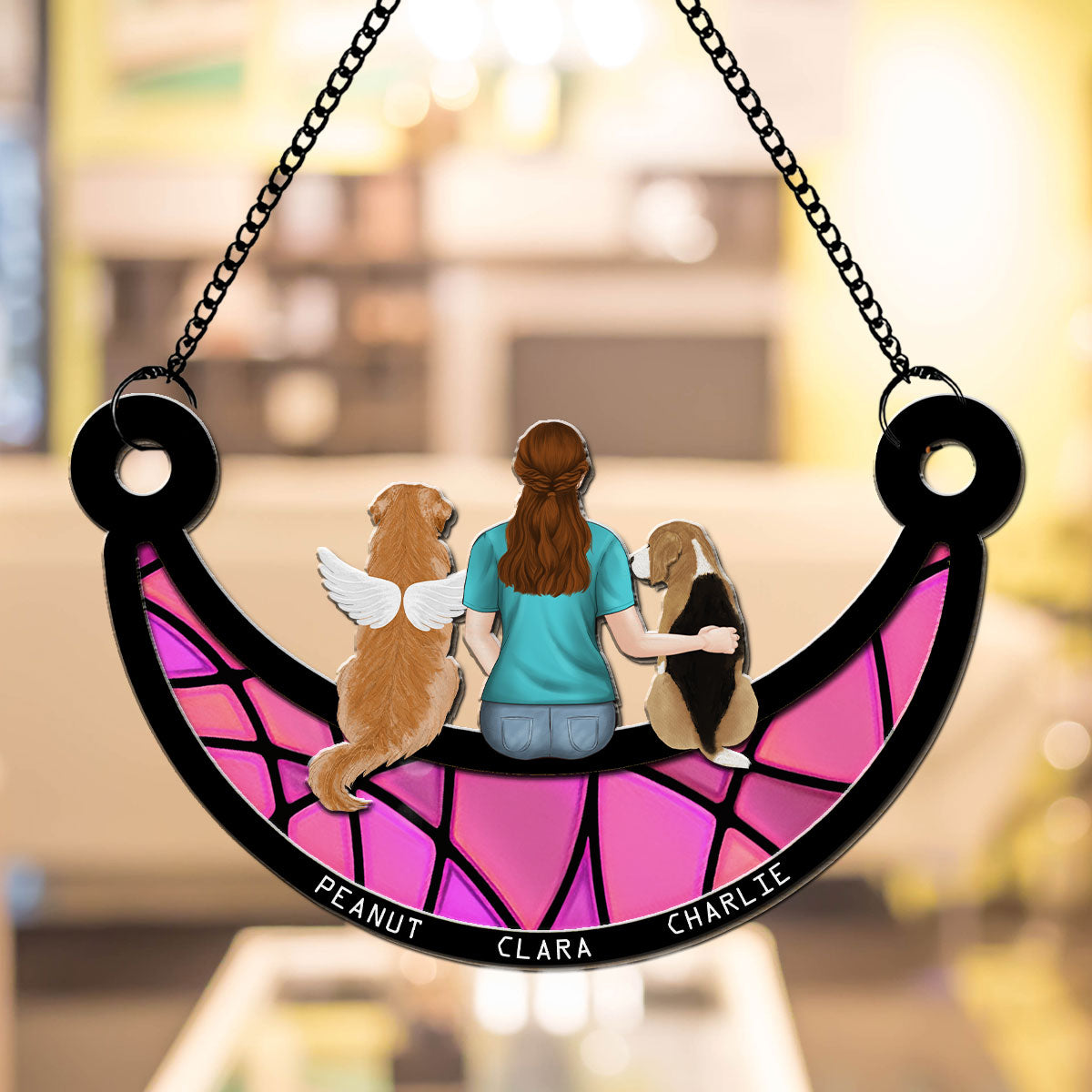 Personalized Custom 'A Girl And Her Dog' Suncatcher - Ideal Home Decor & Gift