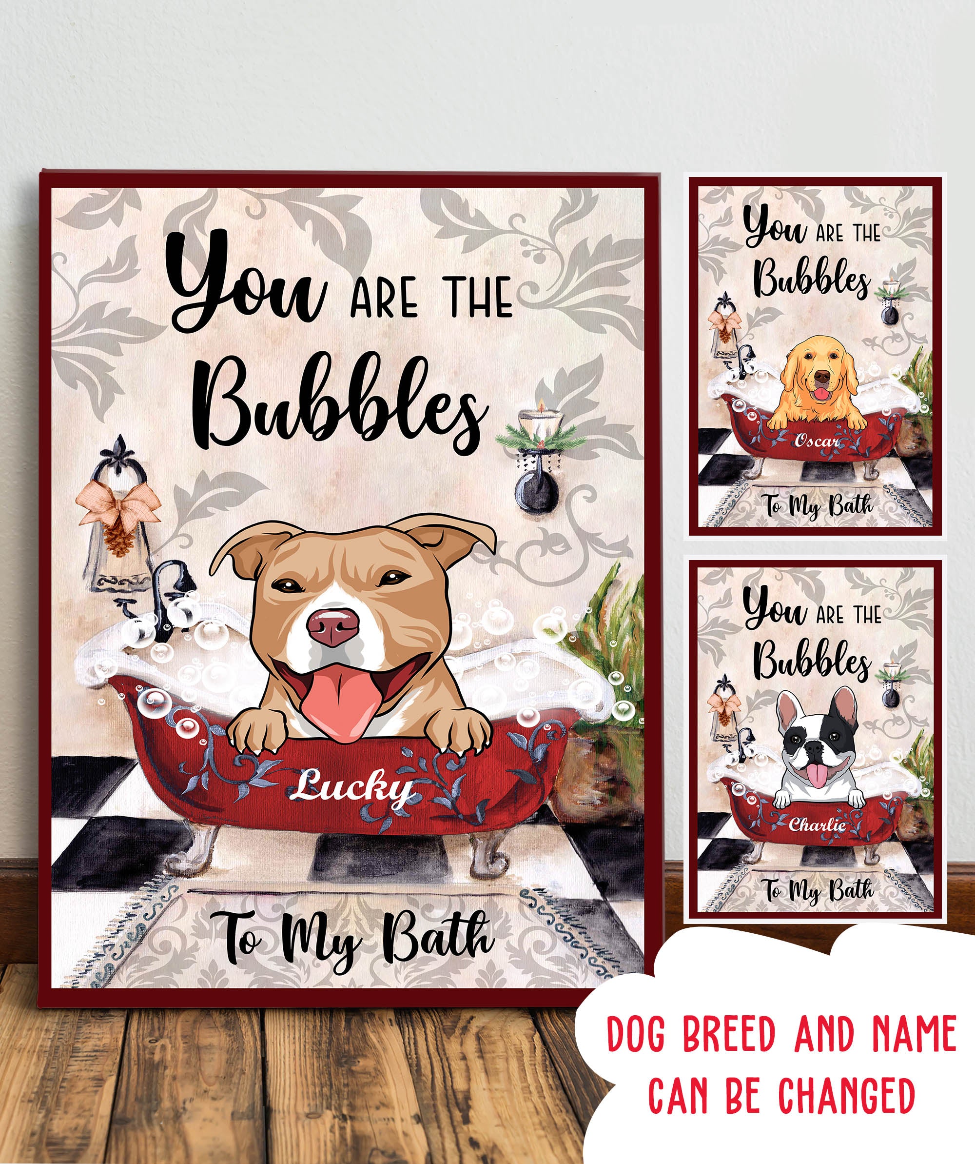 Personalized 'You Are The Bubbles To My Bath' Custom Canvas - Ideal Gift for Pet Lovers