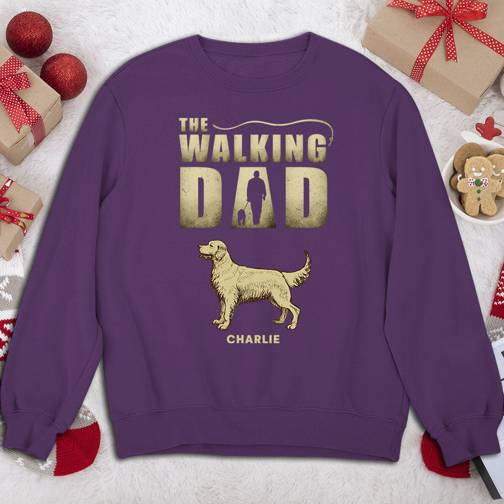 Vintage Walking Dad Personalized Custom Sweatshirt - Ideal Gift for Pet Lovers