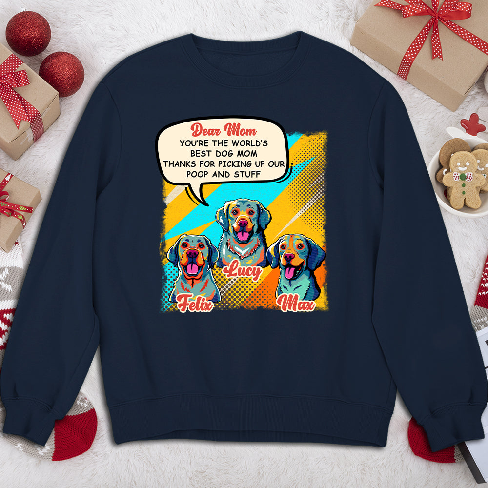 Pop Art Personalized Custom 'Best Mom' Sweatshirt - Ideal Gift for Pet Lovers