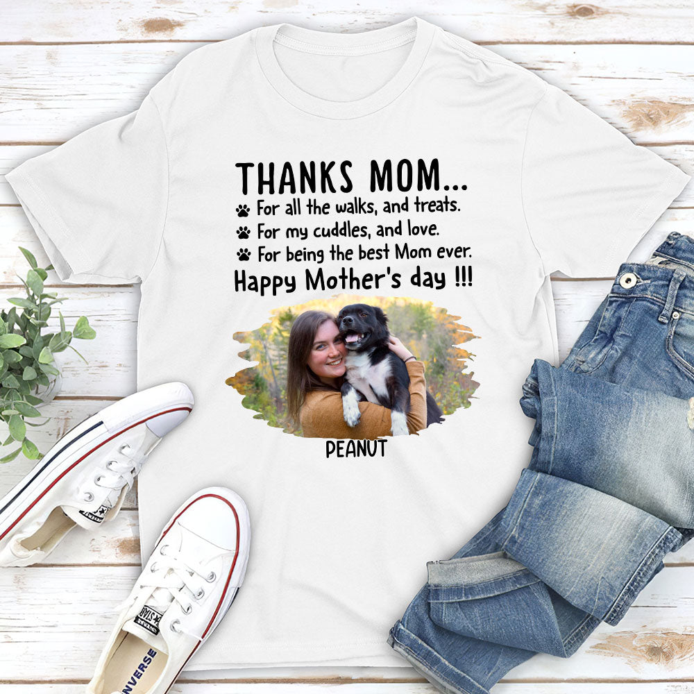 Thanks Mom Personalized Unisex Photo T-shirt - Ideal Gift for Pet Lovers