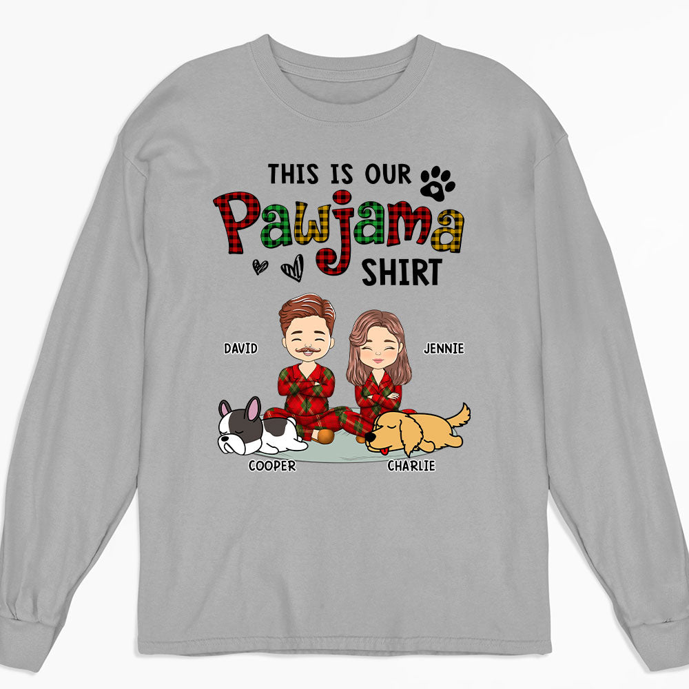 Personalized Pawjama Couple Long Sleeve T-Shirts - Ideal Gift for Pet Lovers