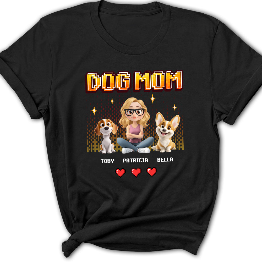 Customizable Dog Mom Pixel Women's T-Shirt - Ideal Gift for Pet Lovers