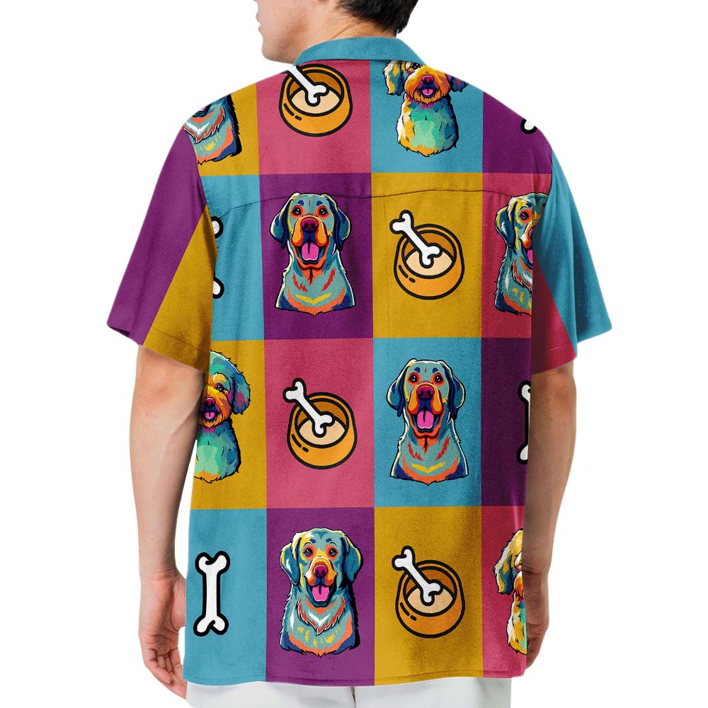 Personalized Neon Pop Art Dog Hawaiian Shirt - Ideal Gift for Pet Lovers