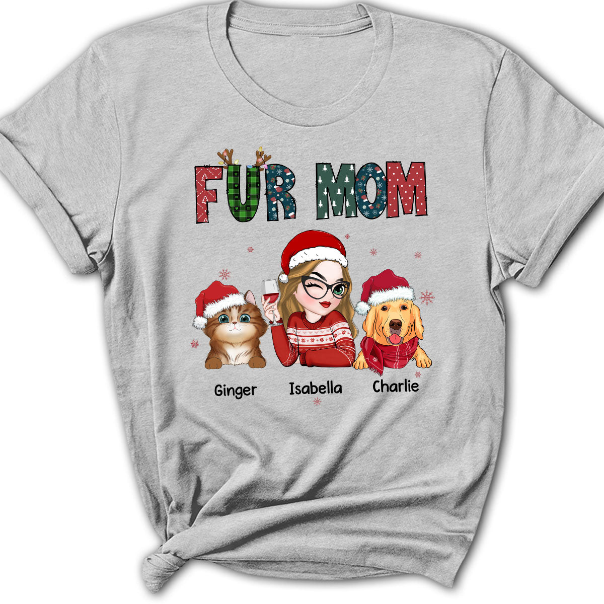 Personalized 'My Lovely Fur Mom' Women's T - shirt: Ideal Gift for Pet Lovers
