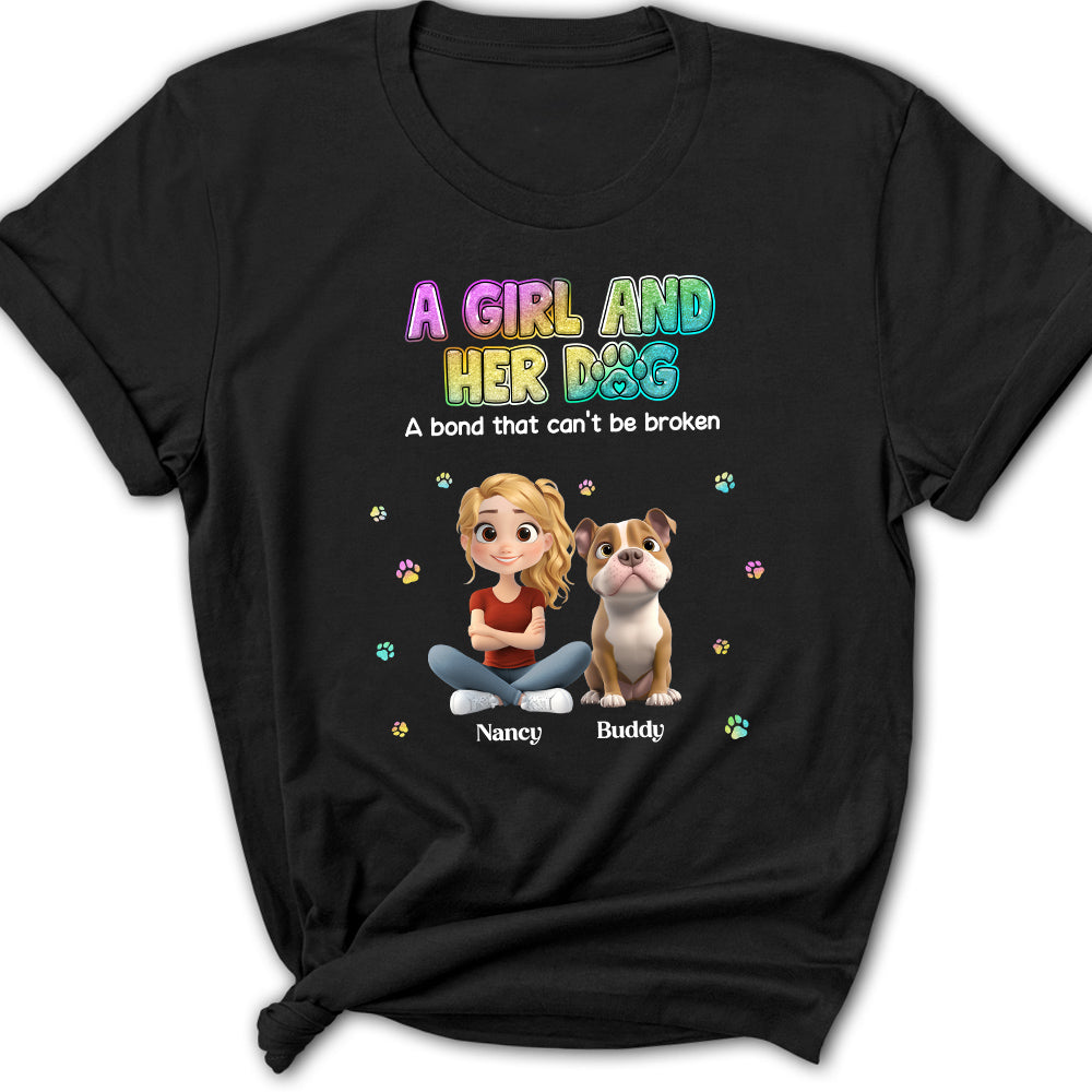 Personalized Custom Women's 'A Girl And Her Dog' T-shirt - Ideal Gift for Pet Lovers