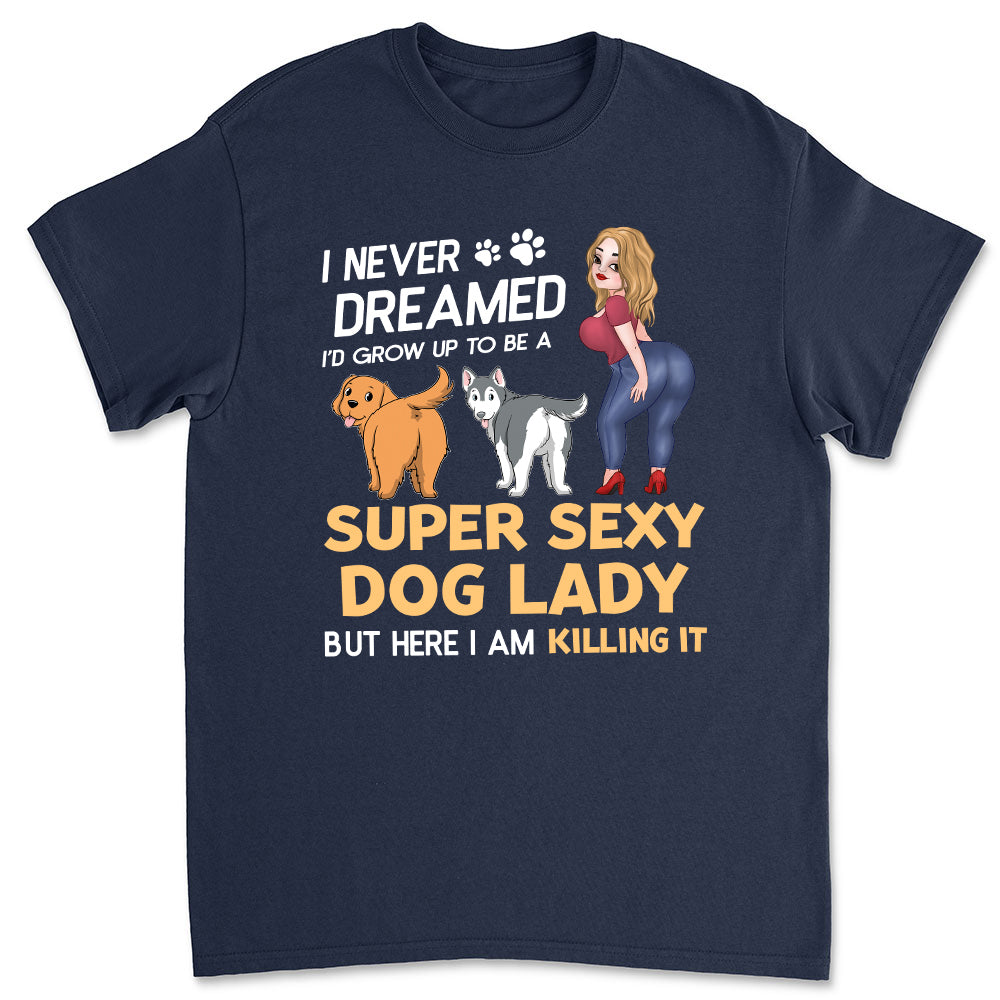 Personalized Custom Unisex Sexy Dog Lady T-shirt - Ideal Gift for Pet Lovers