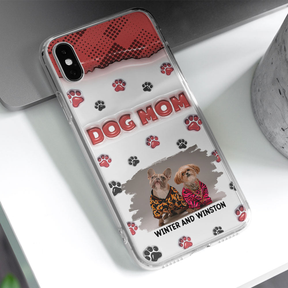 Customizable 3D Inflated Effect Personalized Dog Mom Photo Phone Case - Version 2