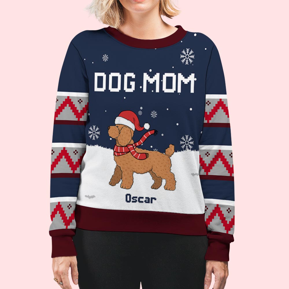 Personalized Dog Dad Snow Flake All-Over-Print Sweatshirt - Ideal Gift for Pet Lovers