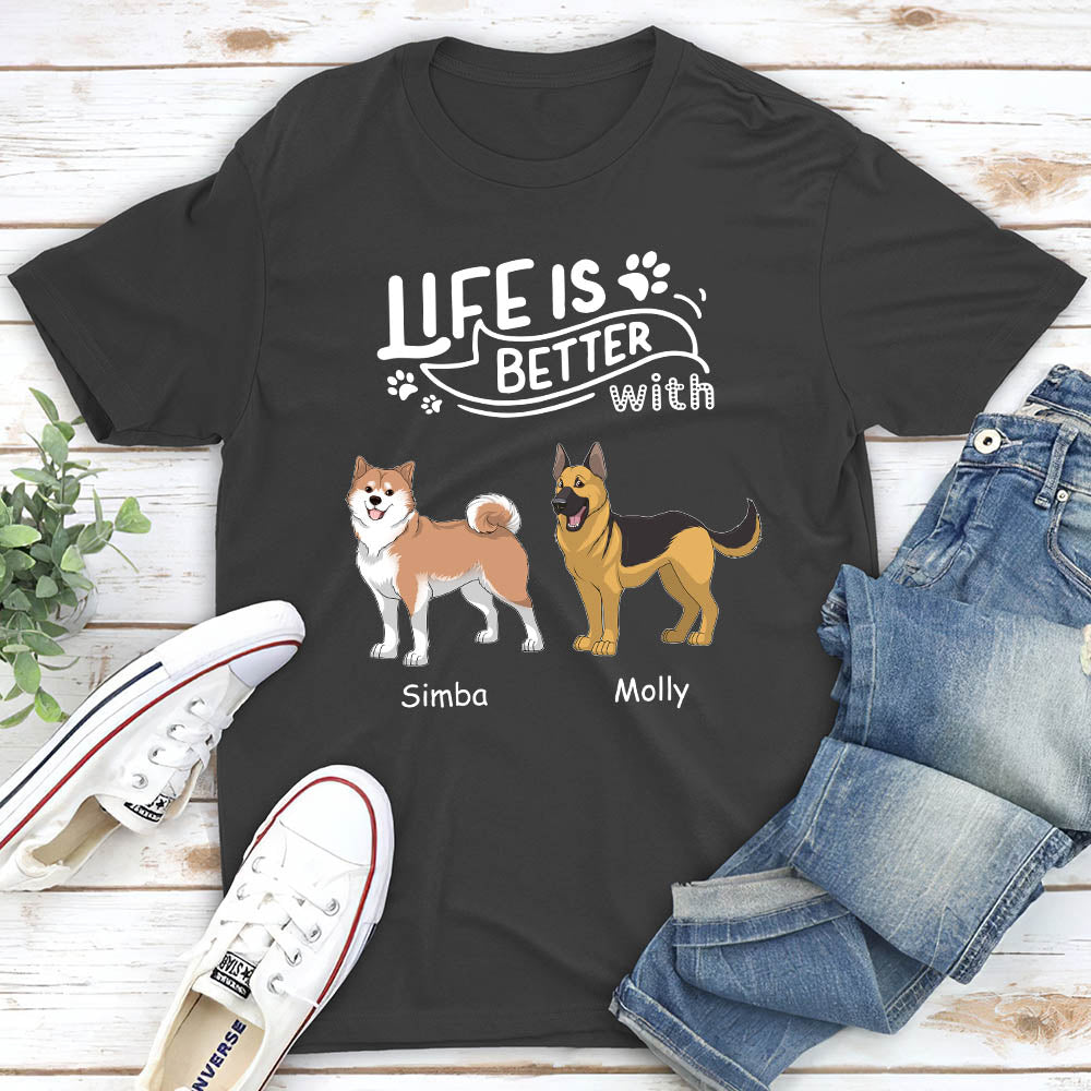 Better With Dog - Customizable Unisex Personalized T-shirt for Pet Lovers