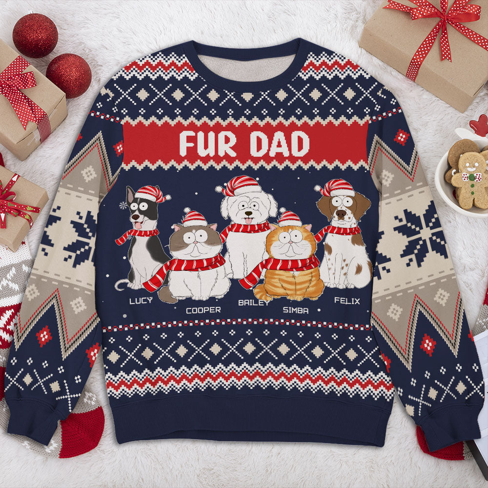 Personalized Paw-in-Snow All-Over Print Sweatshirt - Ideal Gift for Pet Lovers