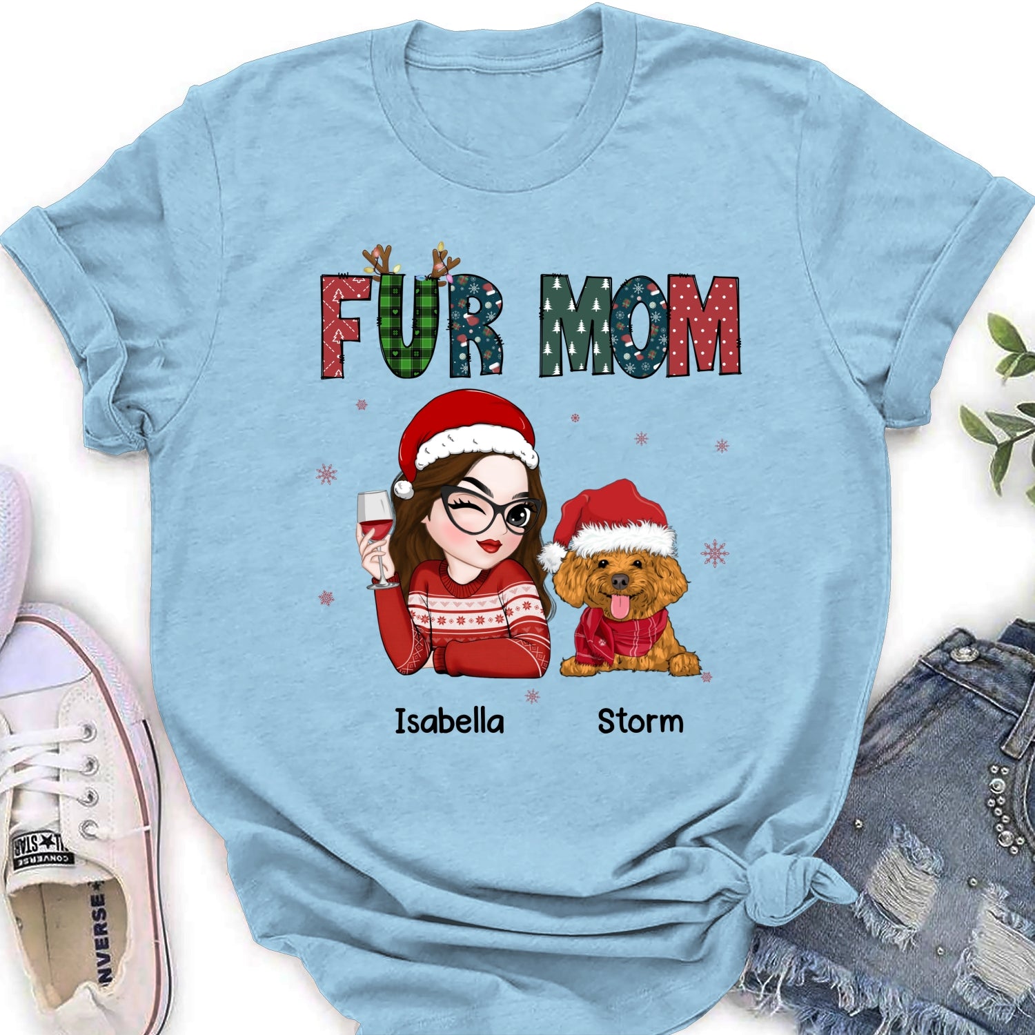 Personalized 'My Lovely Fur Mom' Women's T - shirt: Ideal Gift for Pet Lovers