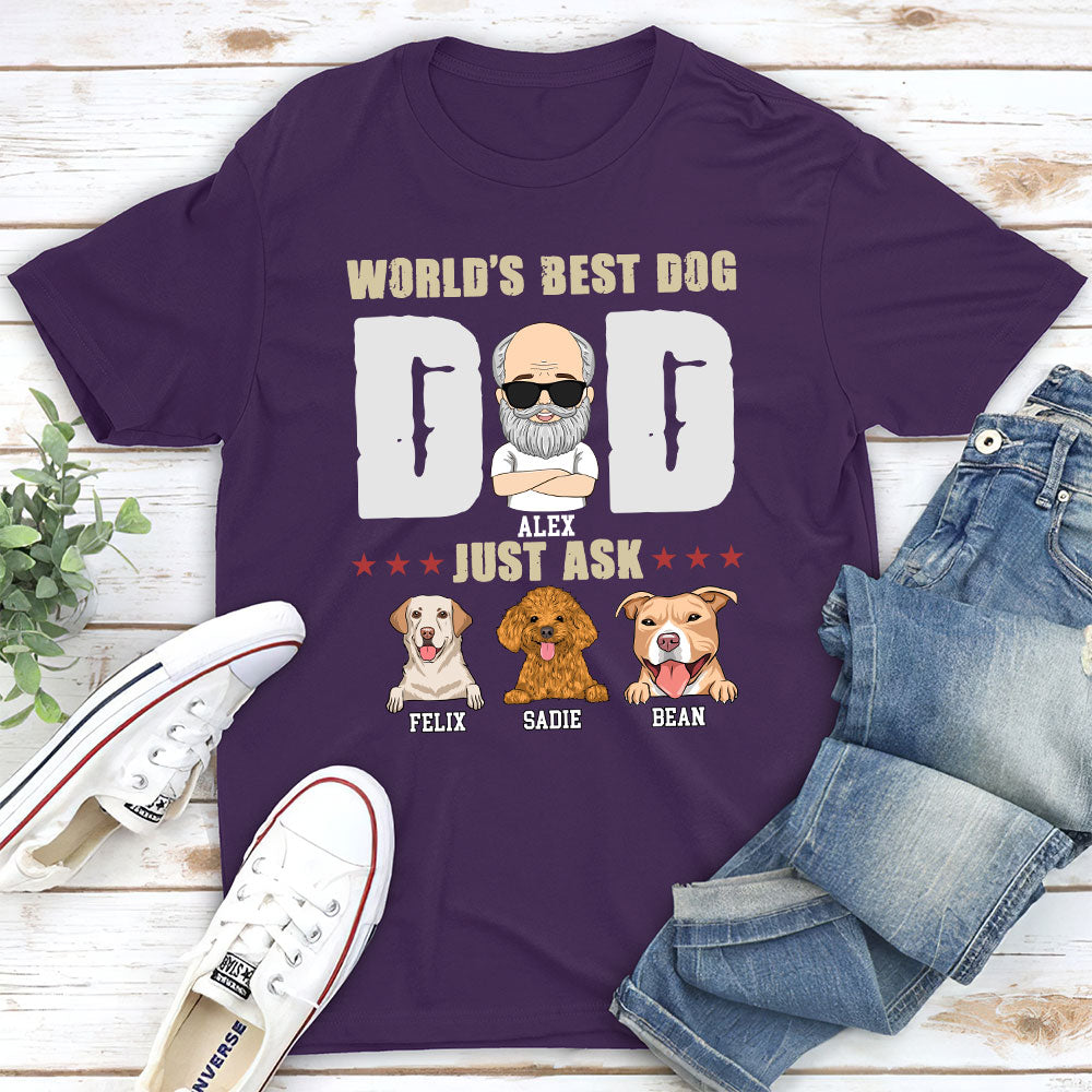 Customizable World's Best Dog Dad Unisex T-shirt - Ideal Gift for Pet Lovers