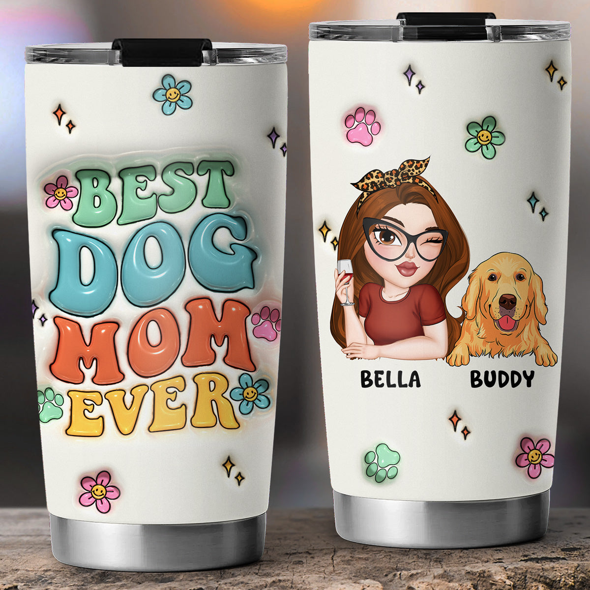 Personalized 3D Inflated Effect Tumbler: A Must - Have for Proud Dog Moms