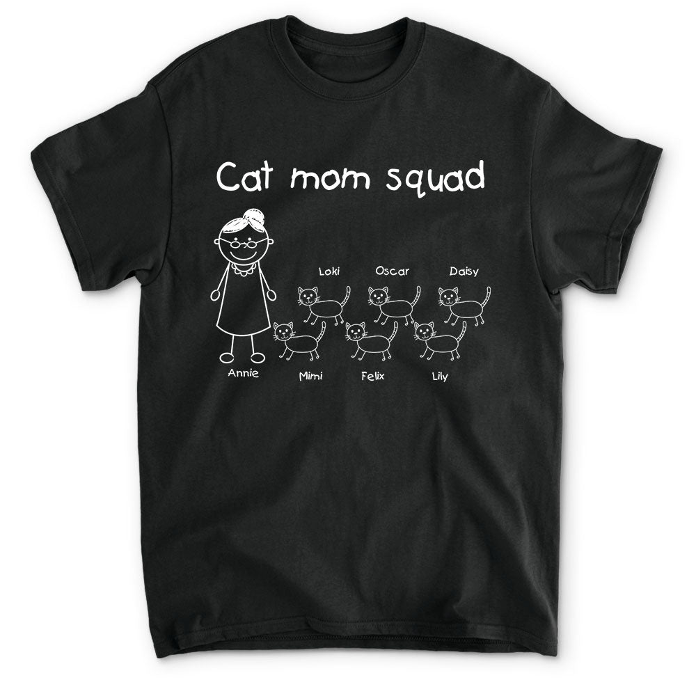 Cat Mom Squad - Customizable Unisex Personalized T-shirt for Pet Lovers