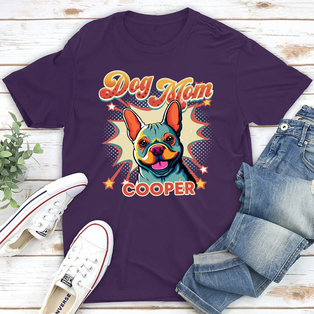 Personalized Unisex Dog Mom/Dad Popart T-shirt - Ideal Gift for Pet Lovers