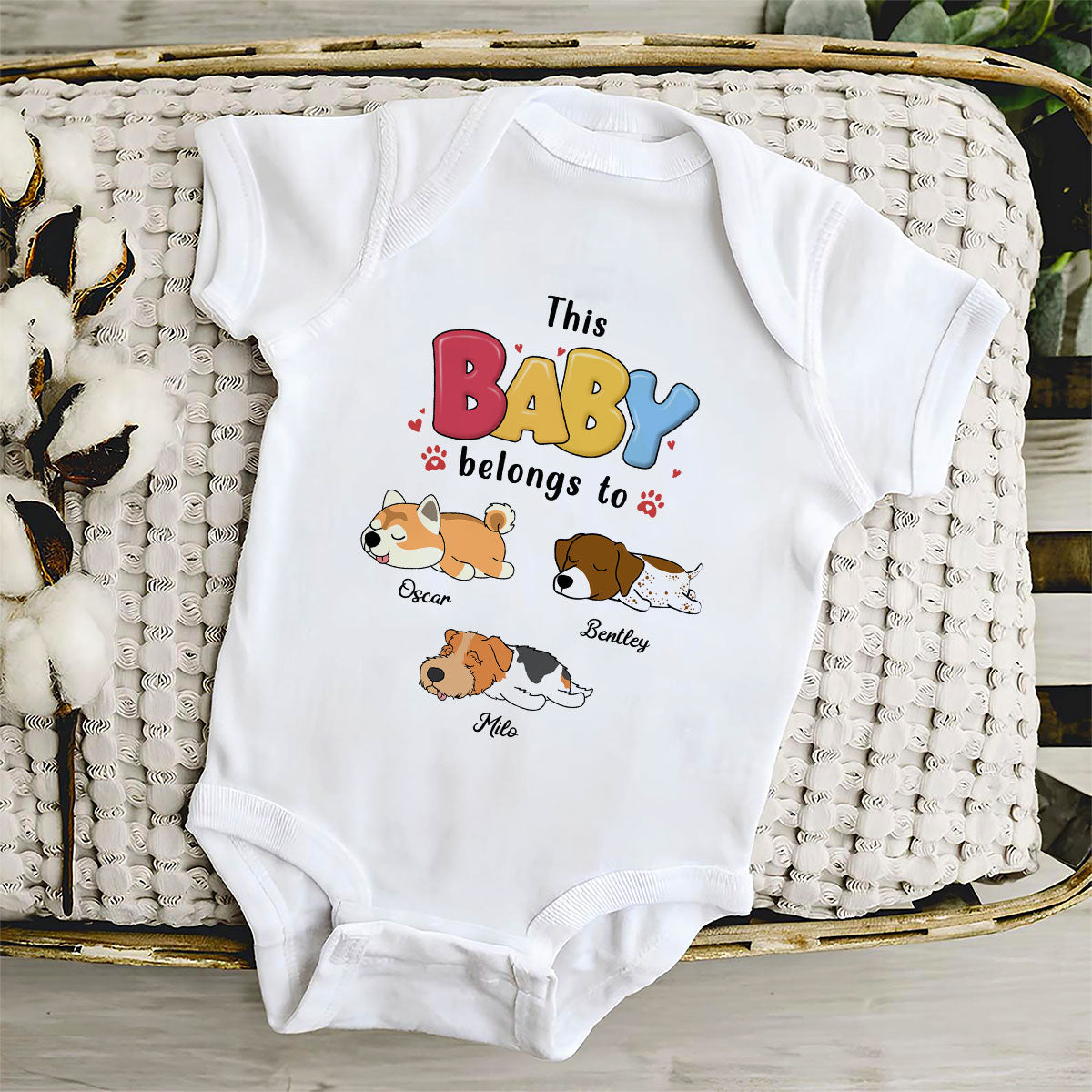 Personalized 'This Baby Belongs To Dogs' Custom Baby Onesie - Ideal for Newborns