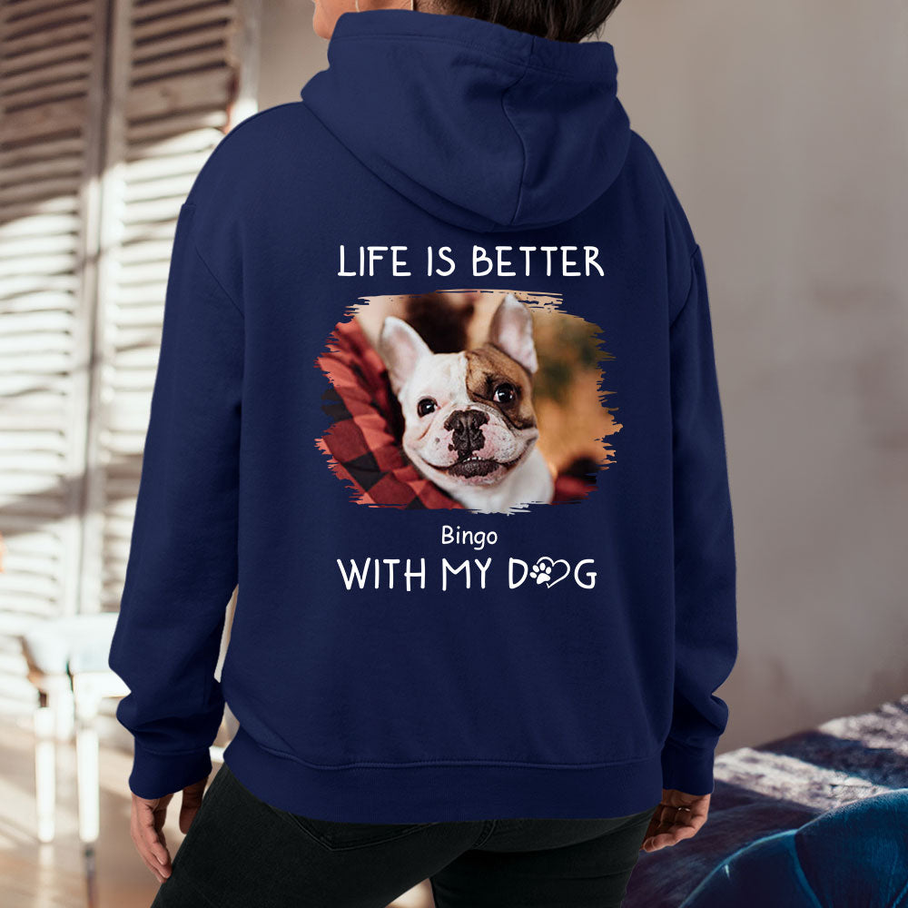 Personalized 'Better With Dogs' Photo Custom Hoodie - Ideal Gift for Pet Lovers